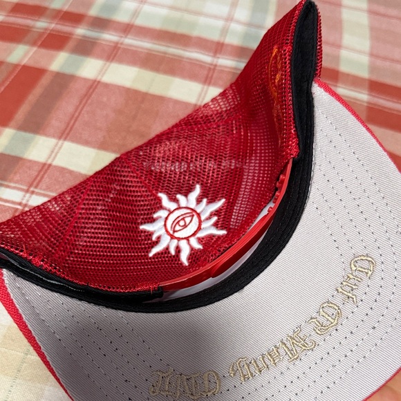Red 'Godspeed' Script Trucker Hat - Picture 6 of 6